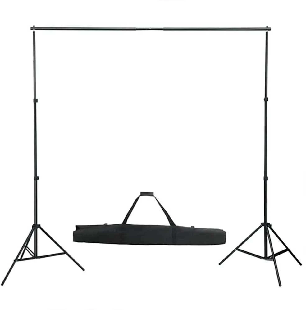 Fotostudijos rinkinys su šviestuvais, fonu ir reflektoriumi