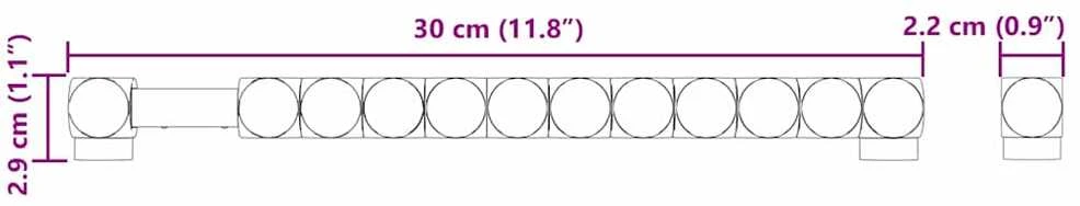 Futbolo stalo žaidėjai 2 vnt. Juodas 30 x 2,2 x 2,9 cm HIPS