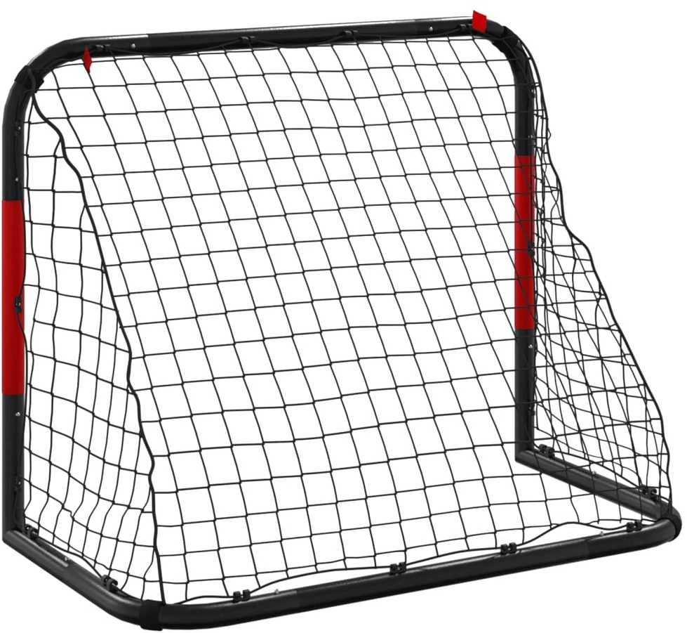Futbolo vartai su tinklu, raudoni ir juodi, 90x48x71cm, plienas