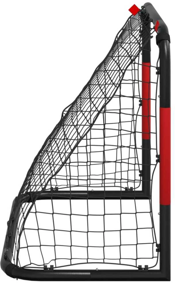 Futbolo vartai su tinklu, raudoni ir juodi, 90x48x71cm, plienas
