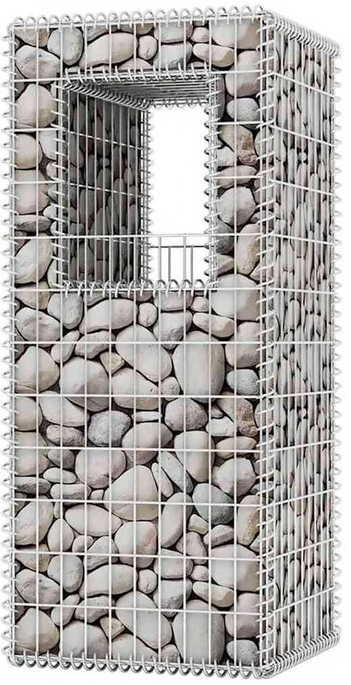 Gabionai, kolonos/vazonai, 2 vnt., plienas, 50x50x120 cm