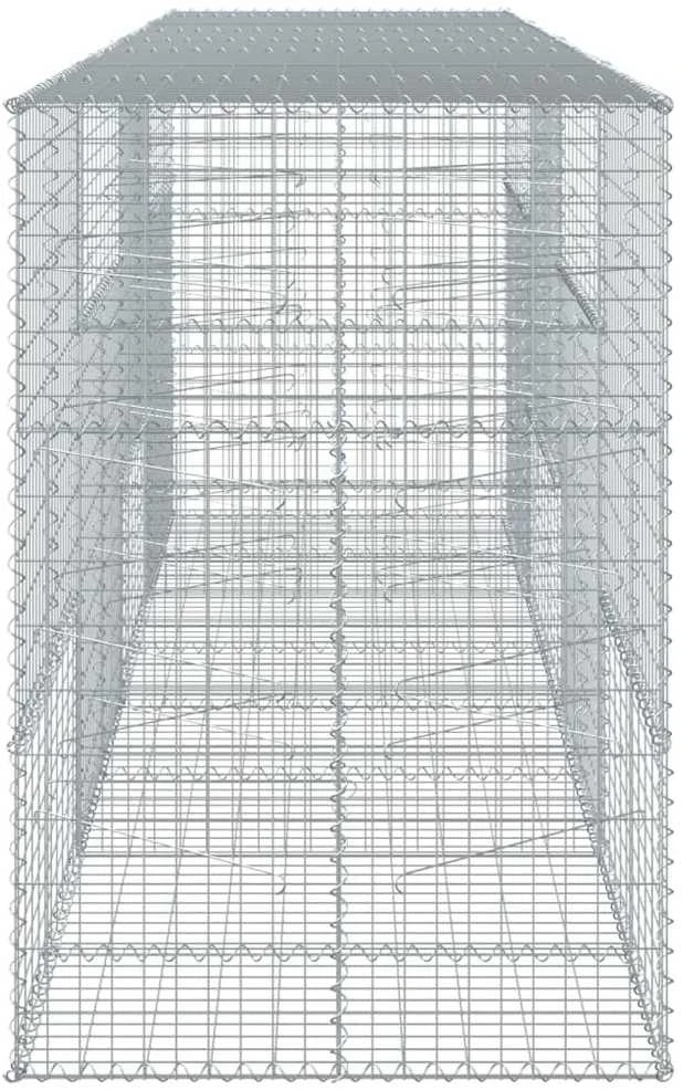 Gabiono krepšys su dangčiu, 400x100x150cm, galvanizuota geležis