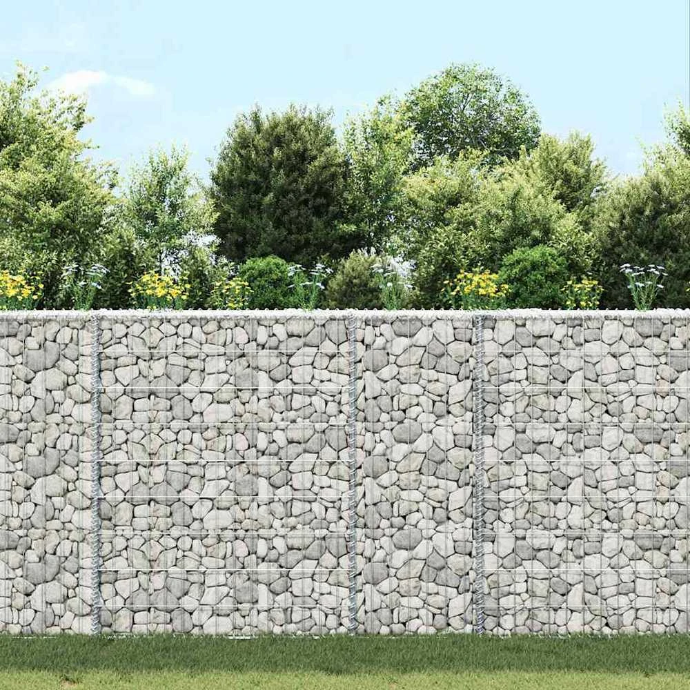 Gabiono vazonas, 80x20x100cm, galvanizuotas plienas, aukštas