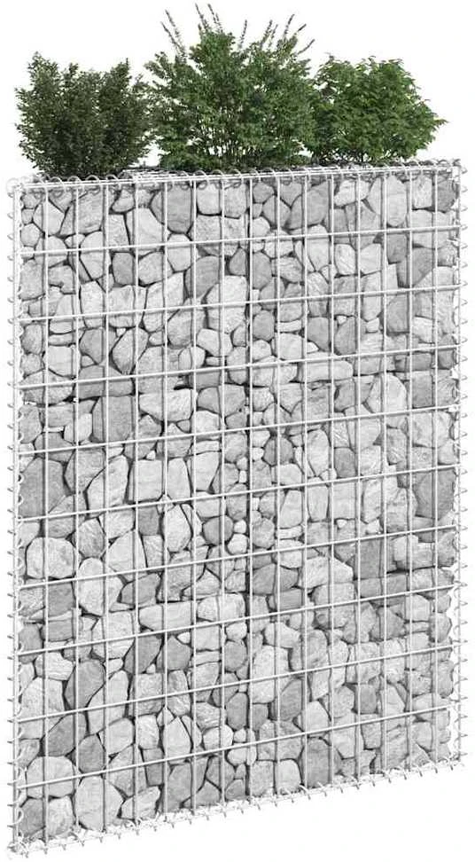 Gabiono vazonas, 80x20x100cm, galvanizuotas plienas, aukštas