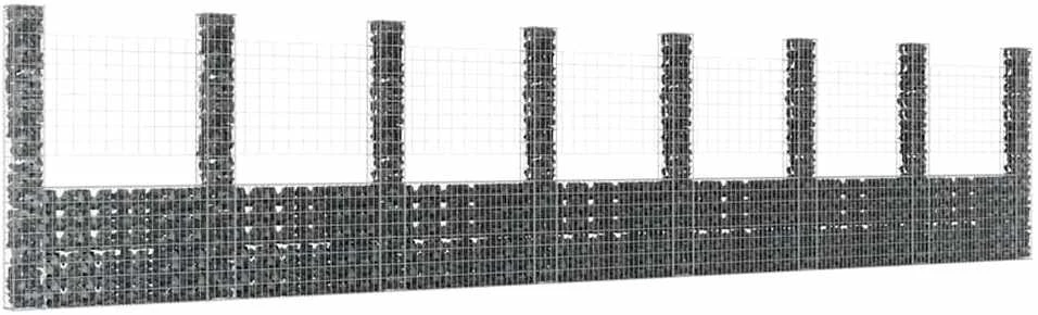 Gabionų krepšiai su 8 kolonomis, 860x20x200cm, geležis