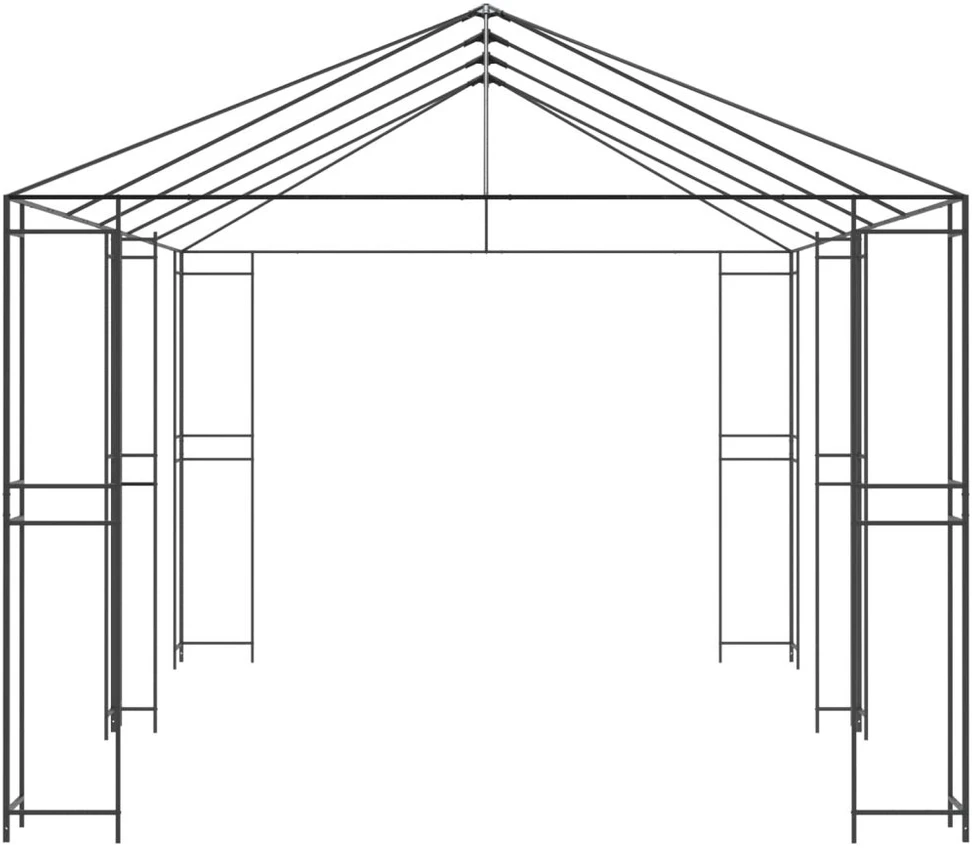 Paviljono rėmas be paviljono audinio 6 x 3 m Juoda Plienas