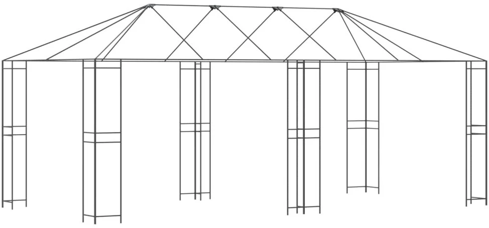 Paviljono rėmas be paviljono audinio 6 x 3 m Juoda Plienas