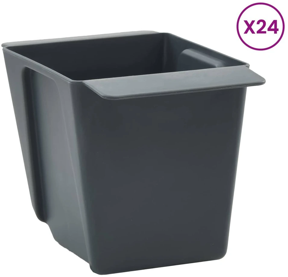 Gėlių dėžės Euro paletėms 12 vnt. Pilka 13,5 x 9 x 9,5 cm