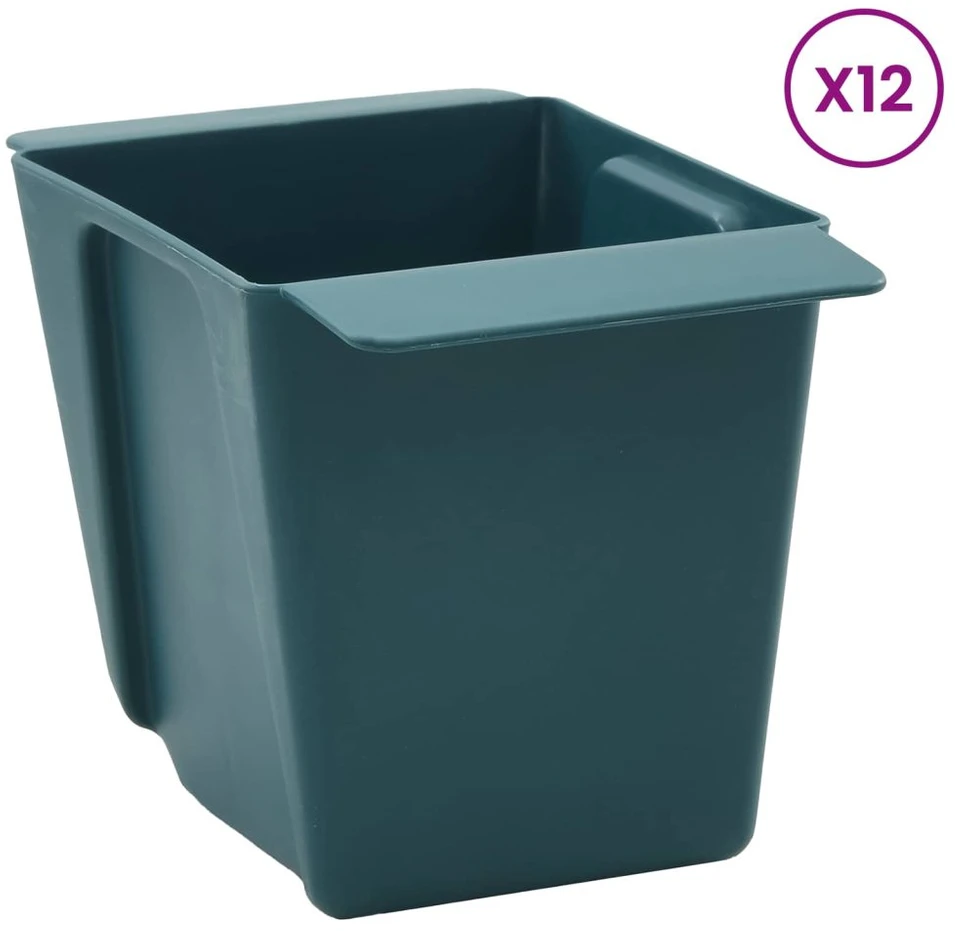Gėlių dėžės Euro paletėms 12 vnt. Žalia 14 x 9 x 9,5 cm