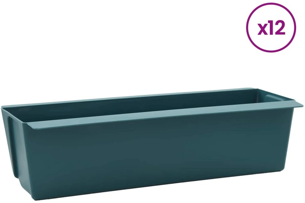 Gėlių dėžės Euro paletėms 12 vnt. Žalia 36 x 13,5 x 9,5 cm