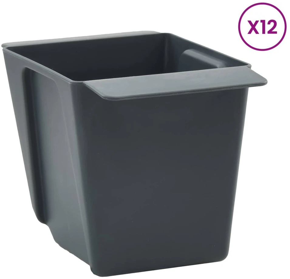 Gėlių dėžės Euro paletėms 24 vnt. Pilka 13,5 x 9 x 9,5 cm