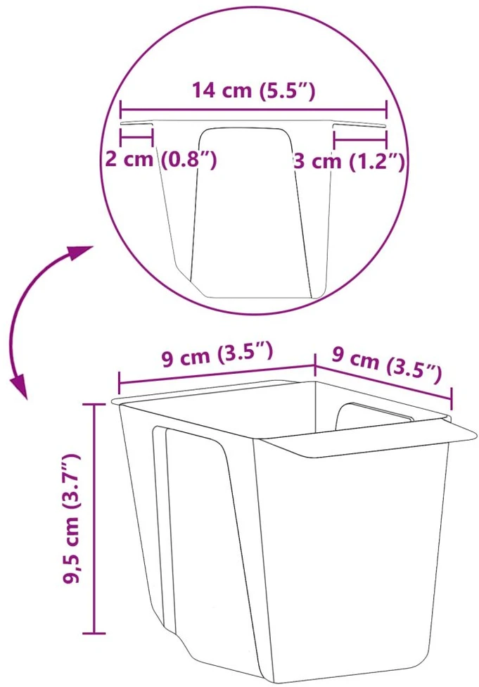 Gėlių dėžės Euro paletėms 24 vnt. Ruda 13,5 x 9 x 9,5 cm