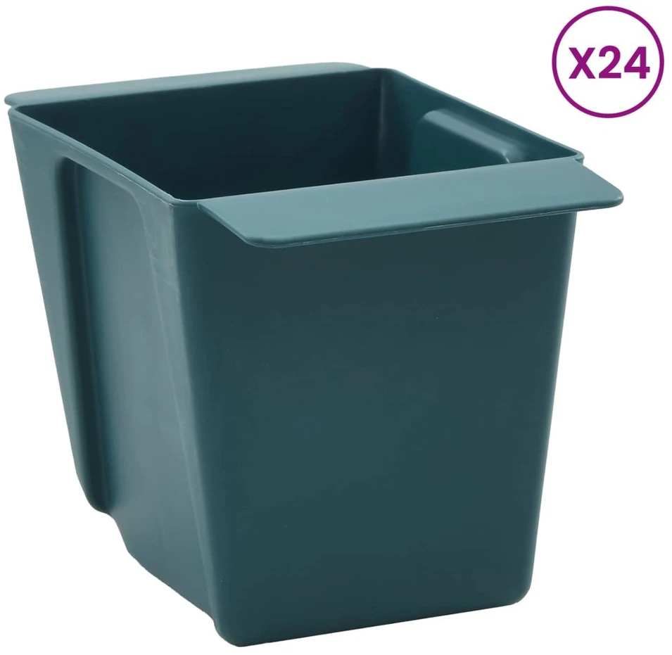 Gėlių dėžės Euro paletėms 24 vnt. Žalia 13,5 x 9 x 9,5 cm