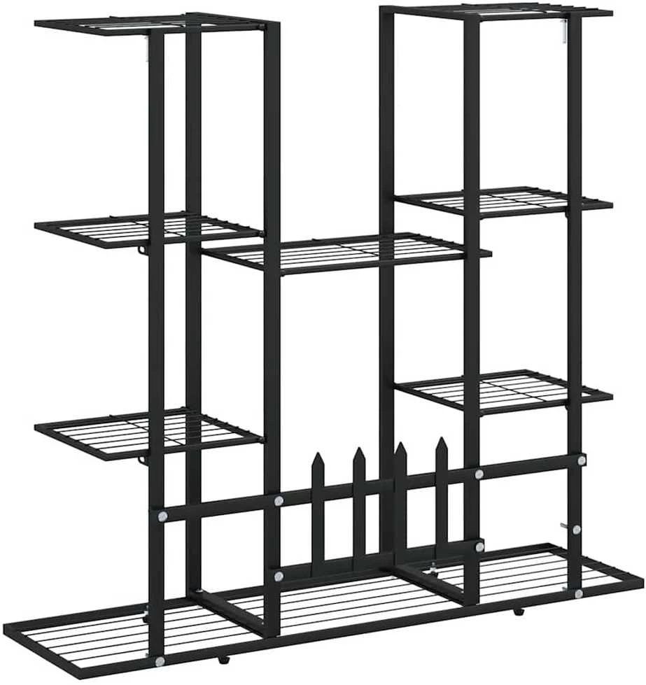 Gėlių stovas, juodos spalvos, 94,5x25x89cm, geležis