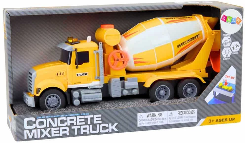 Lean Toys Geltonas betono maišytuvas su trinties pavara