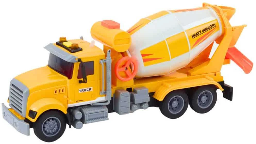 Lean Toys Geltonas betono maišytuvas su trinties pavara