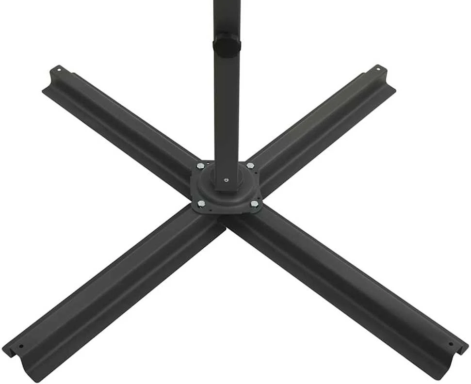 Gembinis skėtis su stulpu ir LED lemputėmis, raudonas, 300cm