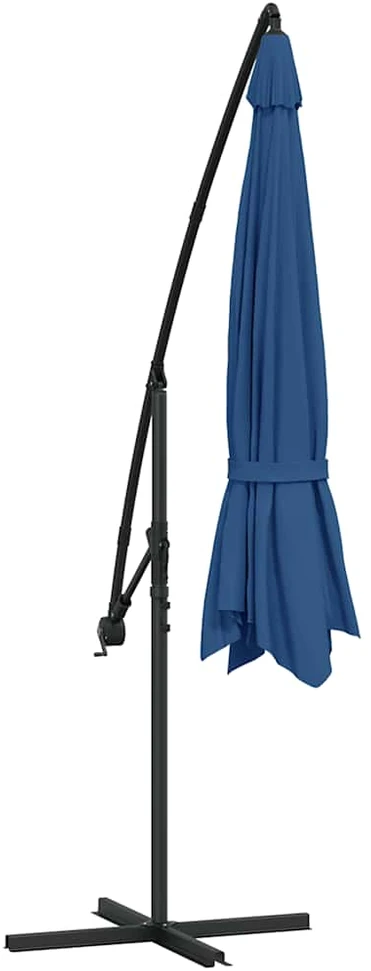 Gembinis sodo skėtis su aliuminiu stulpu, mėlynas, 350cm
