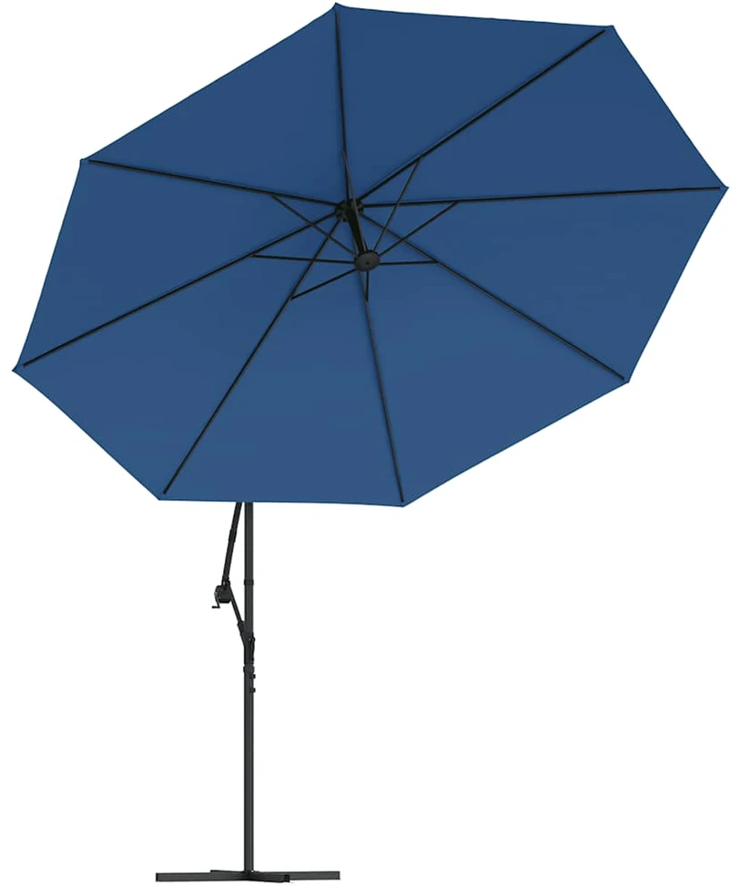 Gembinis sodo skėtis su aliuminiu stulpu, mėlynas, 350cm