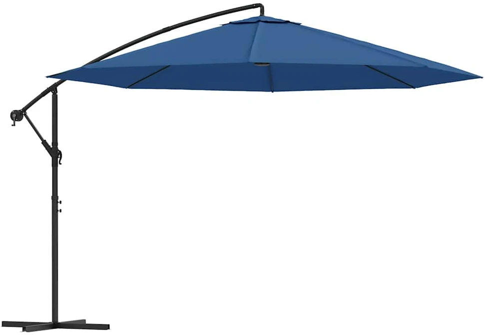 Gembinis sodo skėtis su aliuminiu stulpu, mėlynas, 350cm