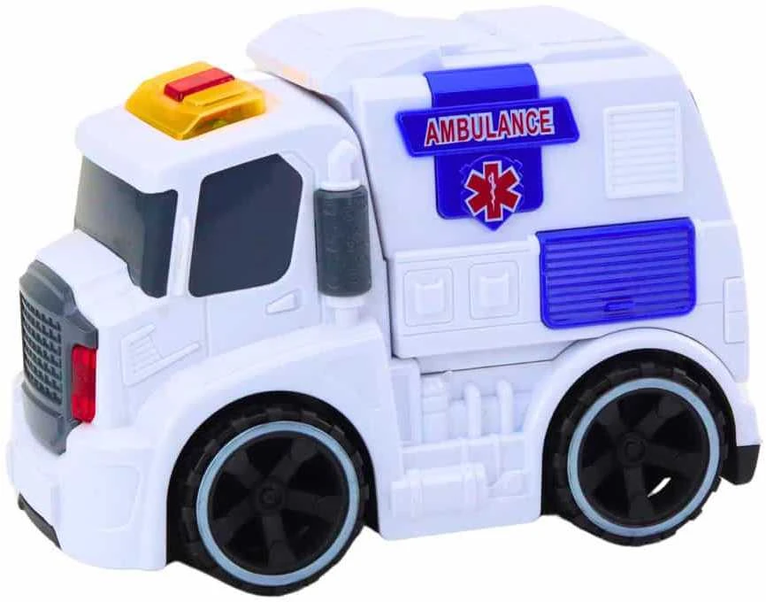 Lean Toys Žaislinė greitosios pagalbos mašina su šviesomis ir garsais