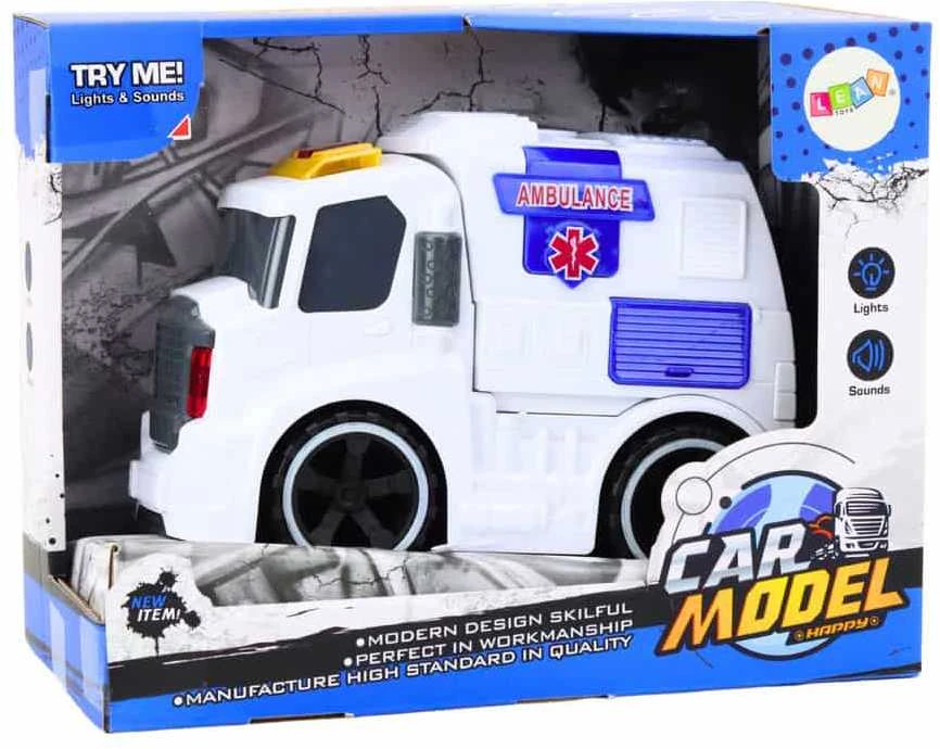 Lean Toys Žaislinė greitosios pagalbos mašina su šviesomis ir garsais