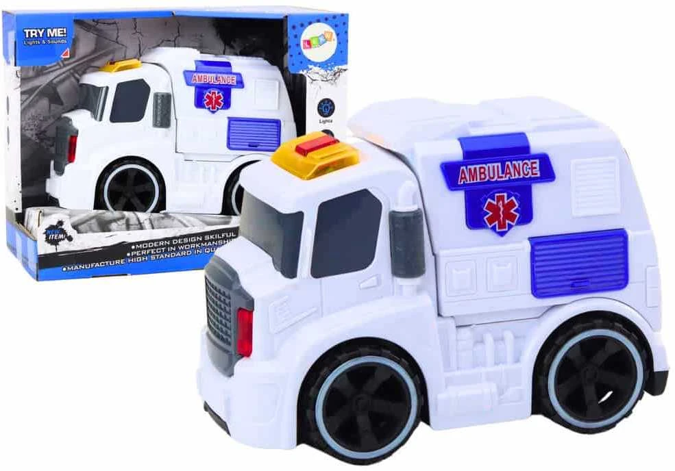 Lean Toys Žaislinė greitosios pagalbos mašina su šviesomis ir garsais