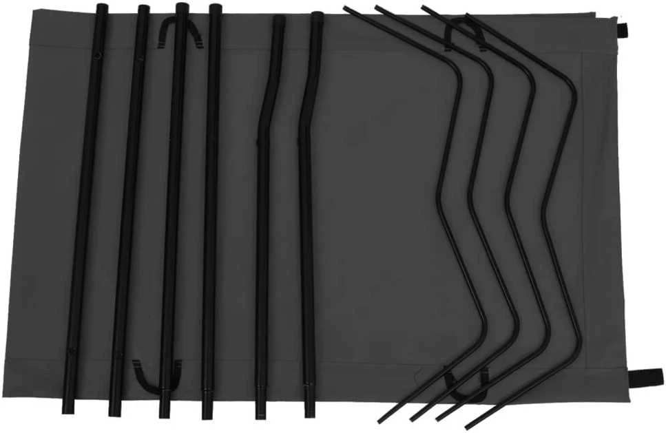 Gultai, 2vnt., juodi, 180x60x19cm, audinys ir plienas