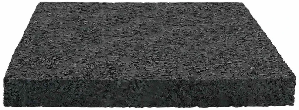 Gumos granulių terasų kilimėlis Juodas 9 x 9 x 1 cm Guma