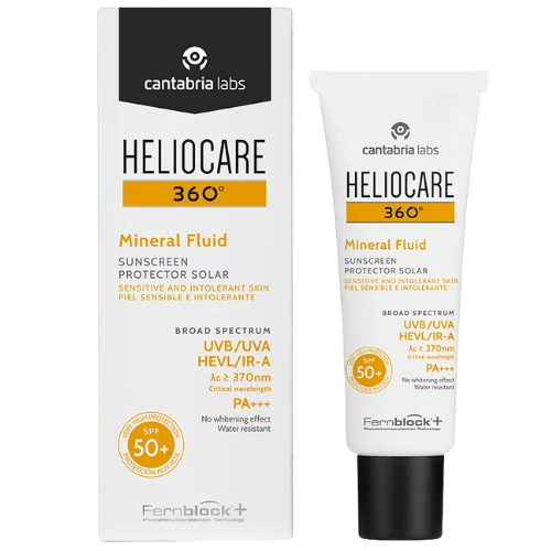 Saulės kremas su mineraliniais filtrais Heliocare 360° Mineral Fluid SPF50+, 50 ml