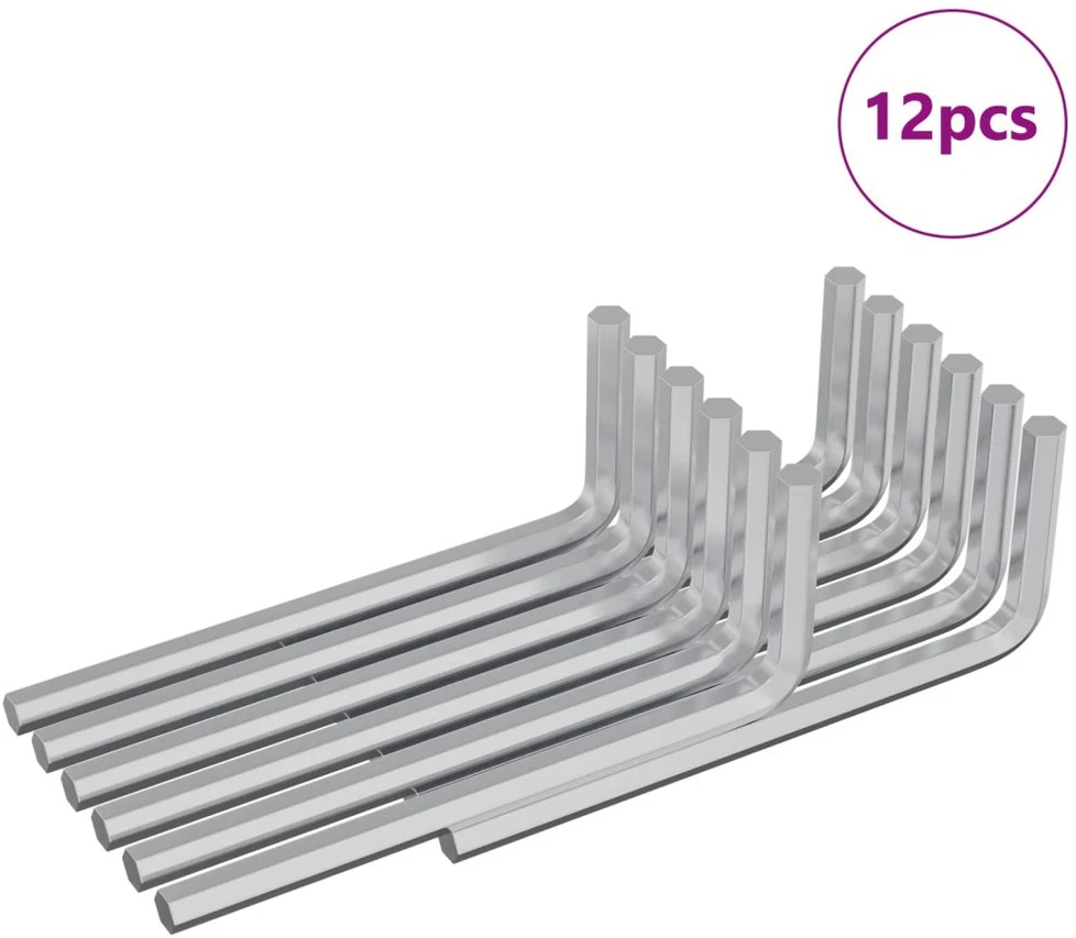 Hex rakto 12 vnt. Sidabrinė 22 x 66 mm Plienas