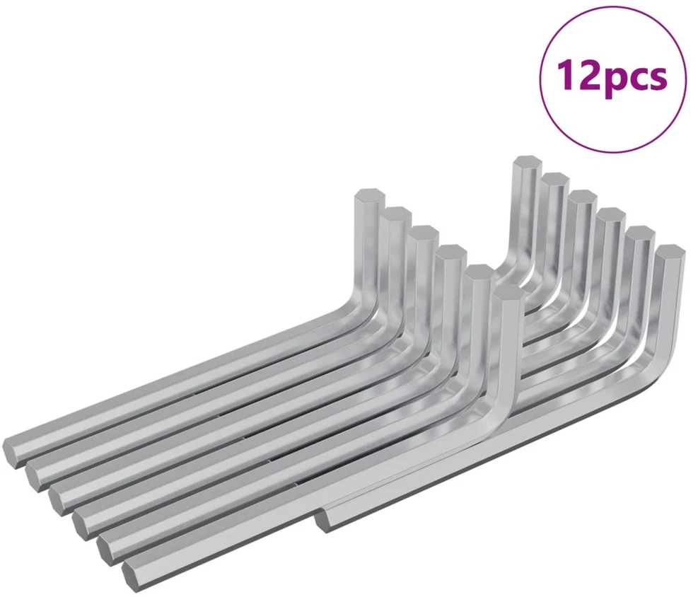 Hex rakto 12 vnt. Sidabrinė 32 x 86 mm Plienas