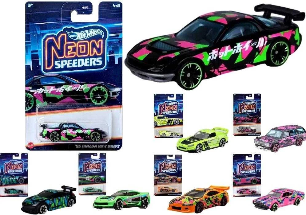 Mattel „Hot Wheels“ neoninių greičio palaikymo mašinėlių rinkinys 1:64