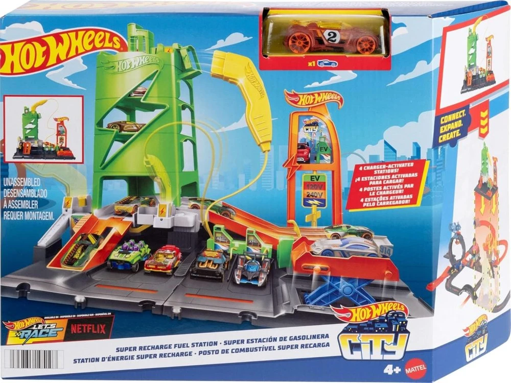 Transporto žaislų komplektas Hot Wheels City Fuel Station
