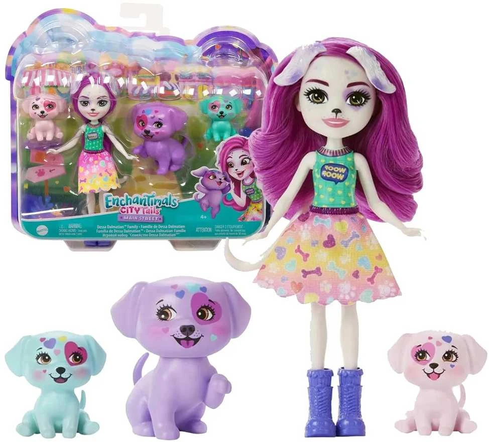 Mattel ENCHANTIMALS herojų dalmantinų šeima (HKN14)