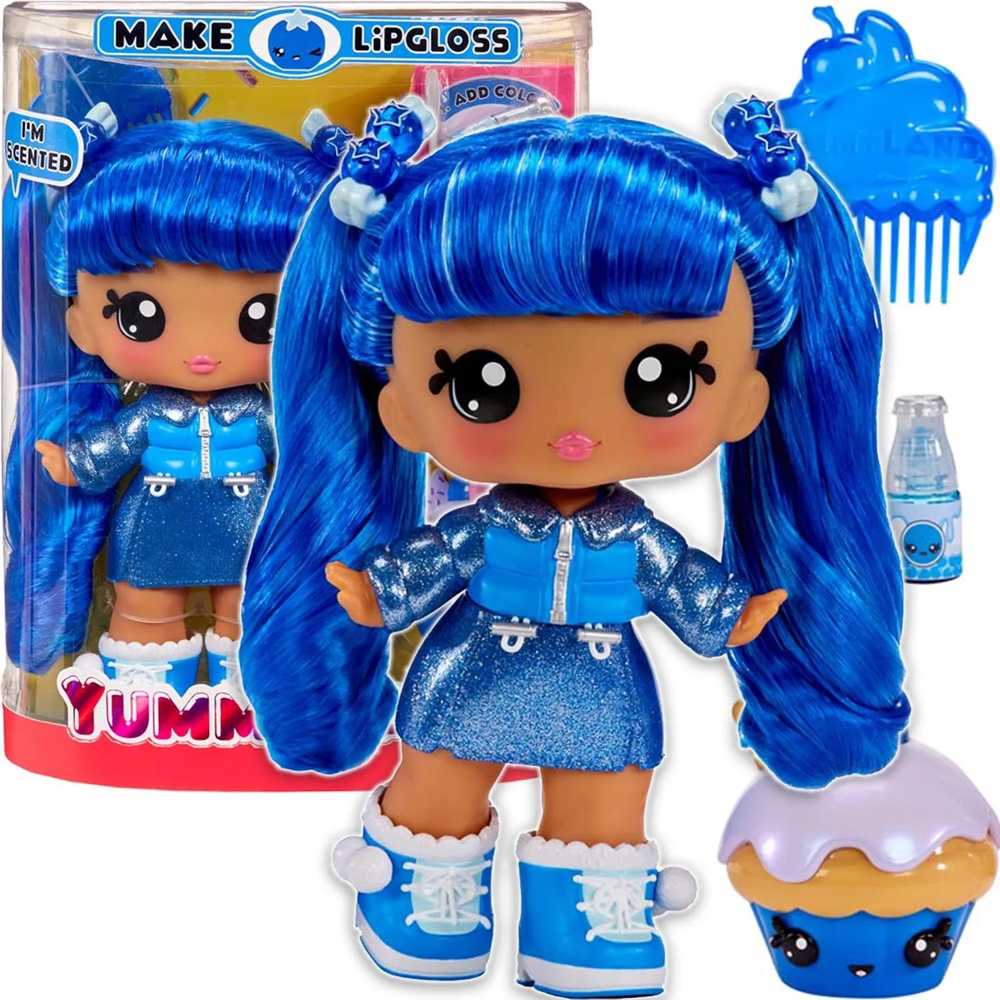 MGA Lėlė Yummiland Large Doll + Lūpų blizgis Pet- Rory Blueberry