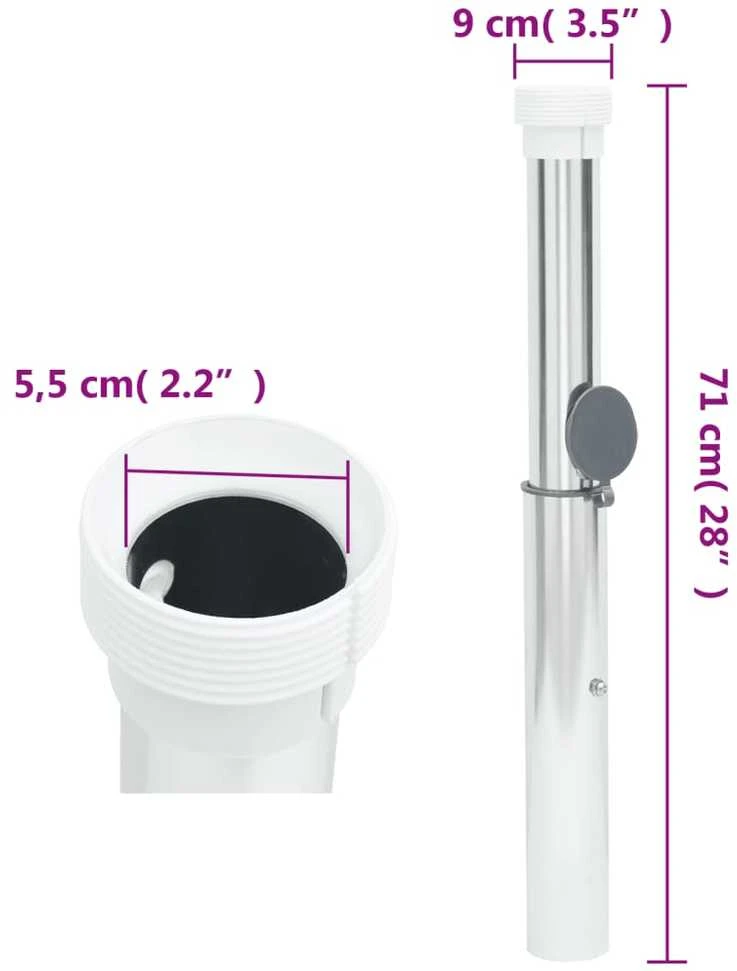 Įkasamas skėčio pagrindas 40–50mm stulpui, aliuminis