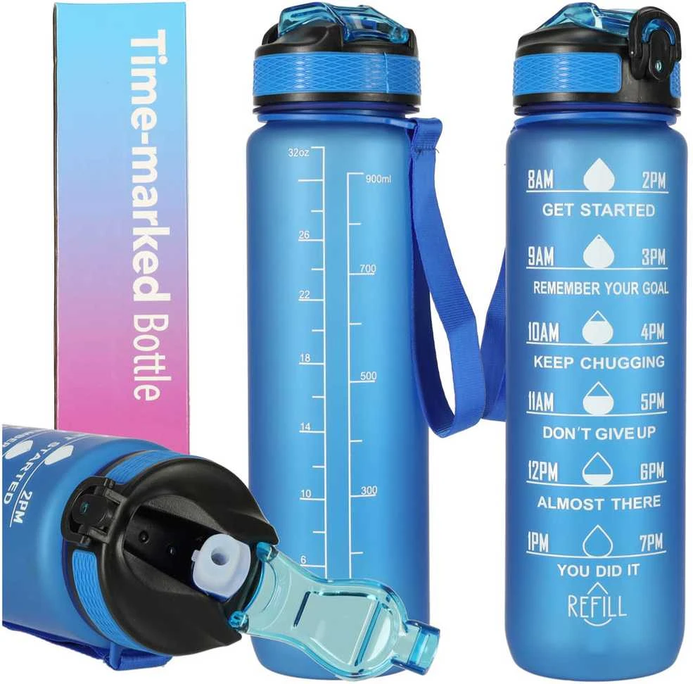 Gertuvė dviračiui 1000ml Time market bottle Mėlyna