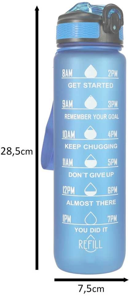Gertuvė dviračiui 1000ml Time market bottle Mėlyna