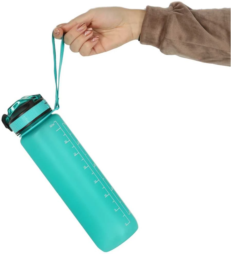 Ikonka Gertuvė su šiaudeliu ir laiko gradacija, 1000 ml, žalia