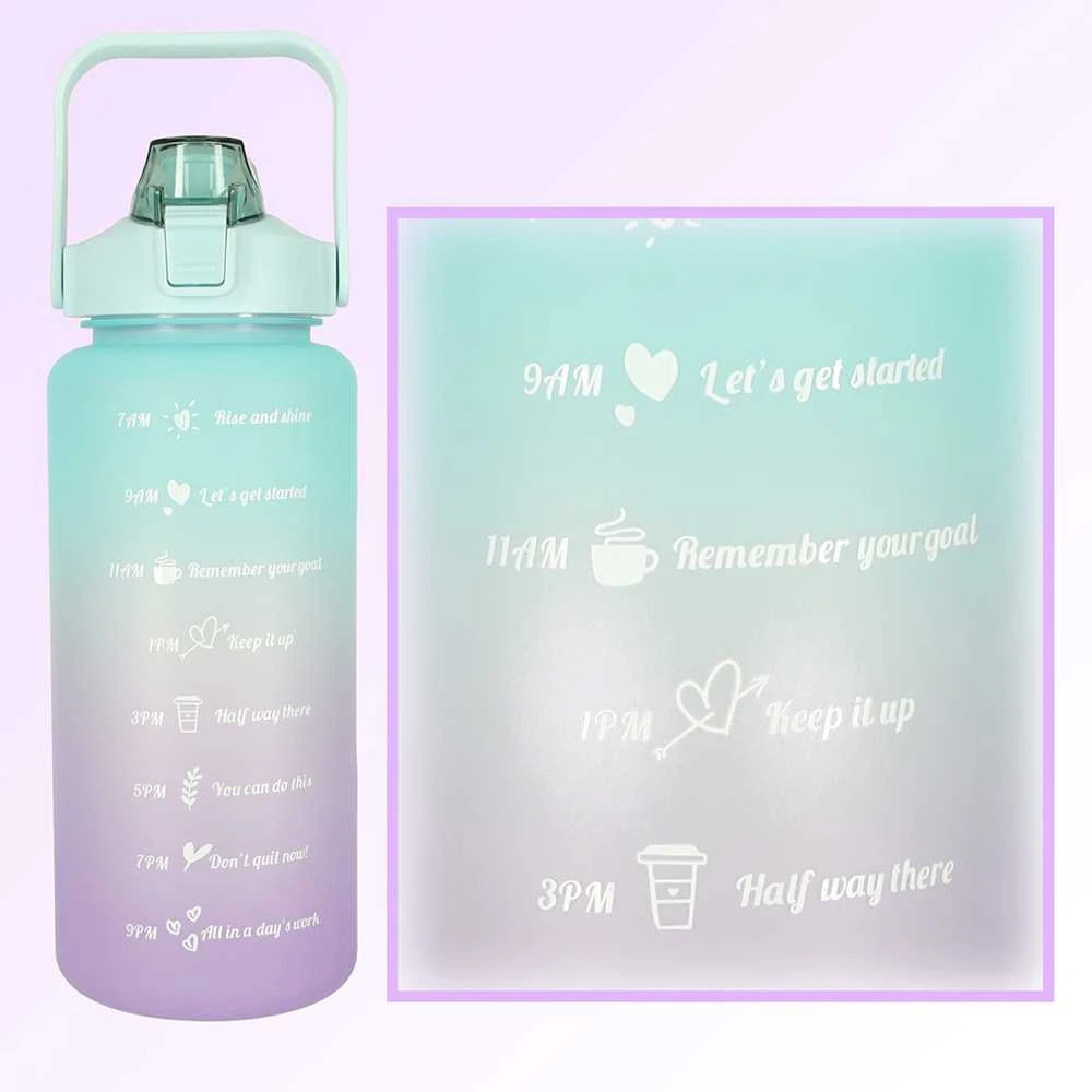 KIK Gertuvė su šiaudeliu ir laiko gradacija, 2000 ml, violetinė su mėtine