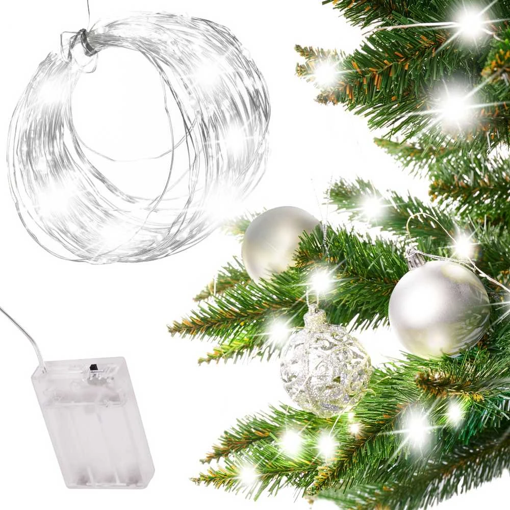 LED dekoratyvinis apšvietimas 5m 50LED šaltai balta