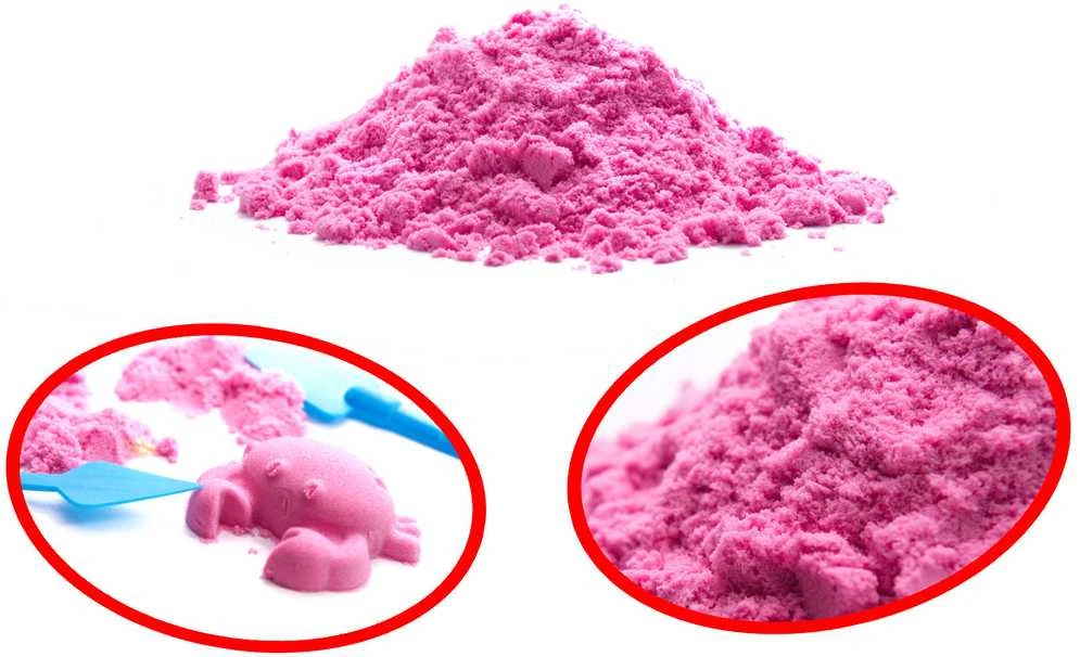KIK Kinetinis smėlis 1kg maišelyje rožinės spalvos