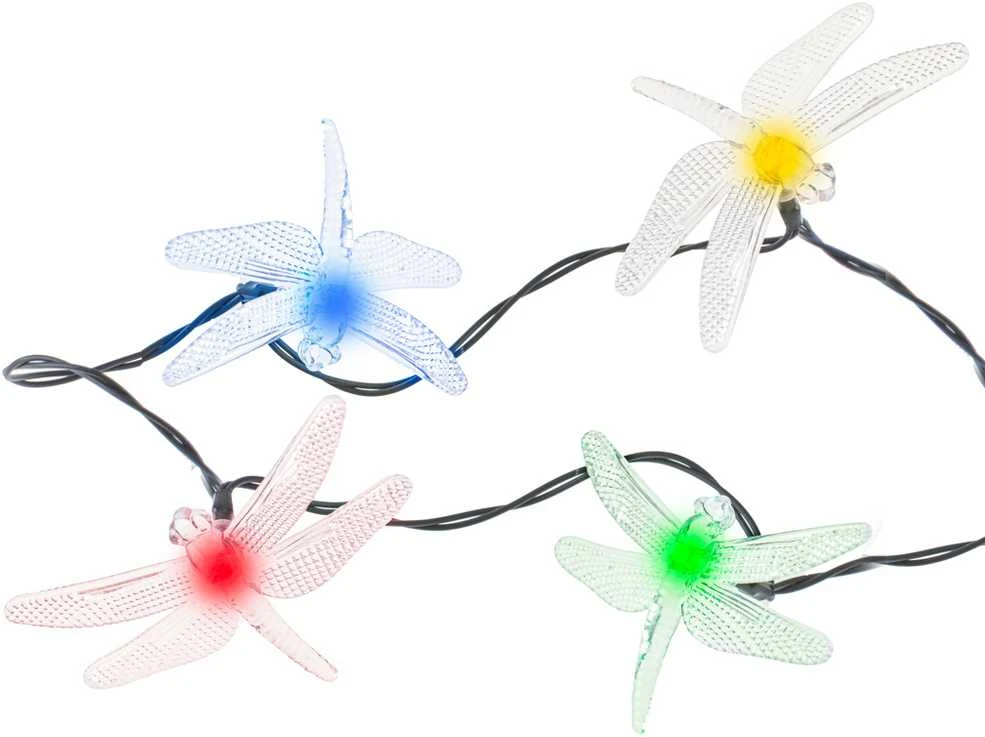 Saulės Dragonfly sodo žibintai 6,5 m 30LED multicolour