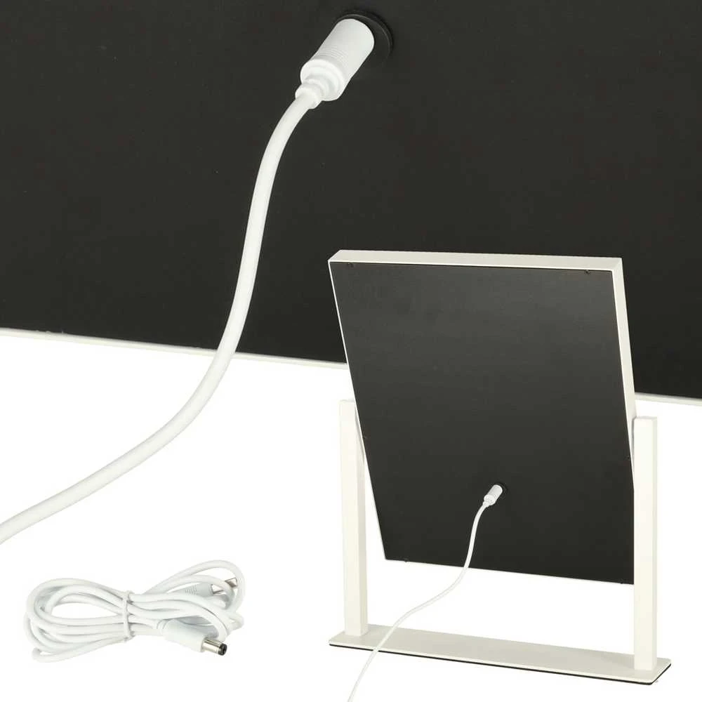 Kosmetinis veidrodėlis su LED lempomis ir USB jungtimi, 30x40cm