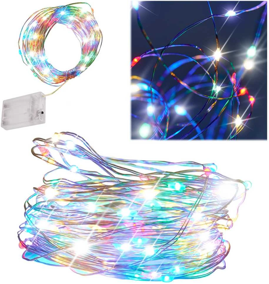 LED dekoratyvinės vielos žibintai 10 m 100LED daugiaspalvis