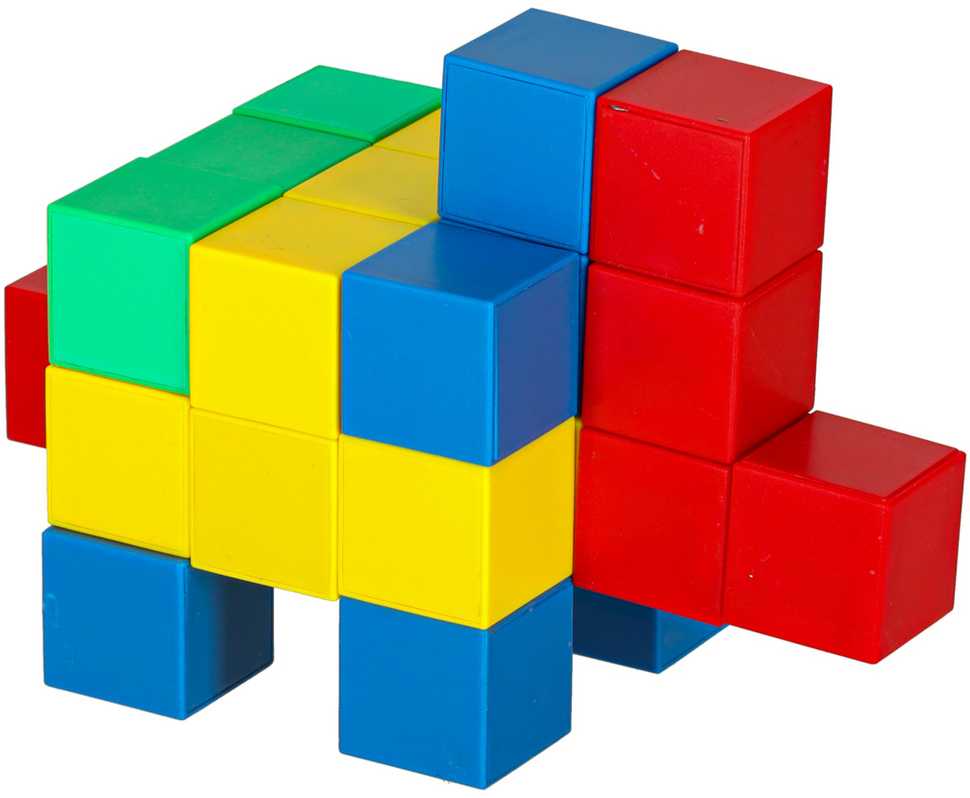 Ikonka Mokomosios magnetinės kubinės konstrukcinės kaladėlės 64 el.