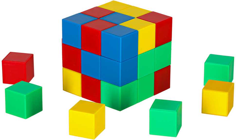 Ikonka Mokomosios magnetinės kubinės konstrukcinės kaladėlės 64 el.