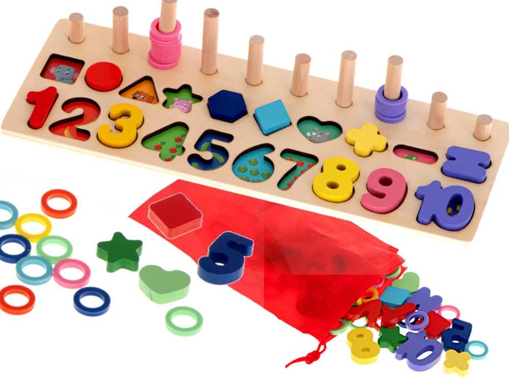 KIK MONTESSORI Medinis Lavinamasis Žaislas su Skaičiais ir Formelėmis