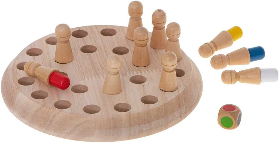 KIK Atminties dėlionės žaidimas Kinų rungtynių spalvos medinės